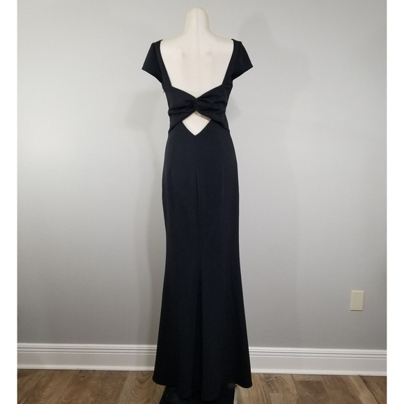 Katie May Madison Formal Dress 6 Womens Black Ball Gown Wedding Cocktail Maxi - Picture 9 of 14